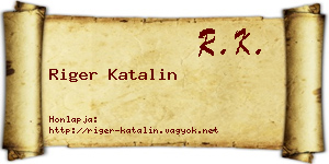 Riger Katalin névjegykártya